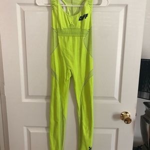 off white athletic knit jumpsuit